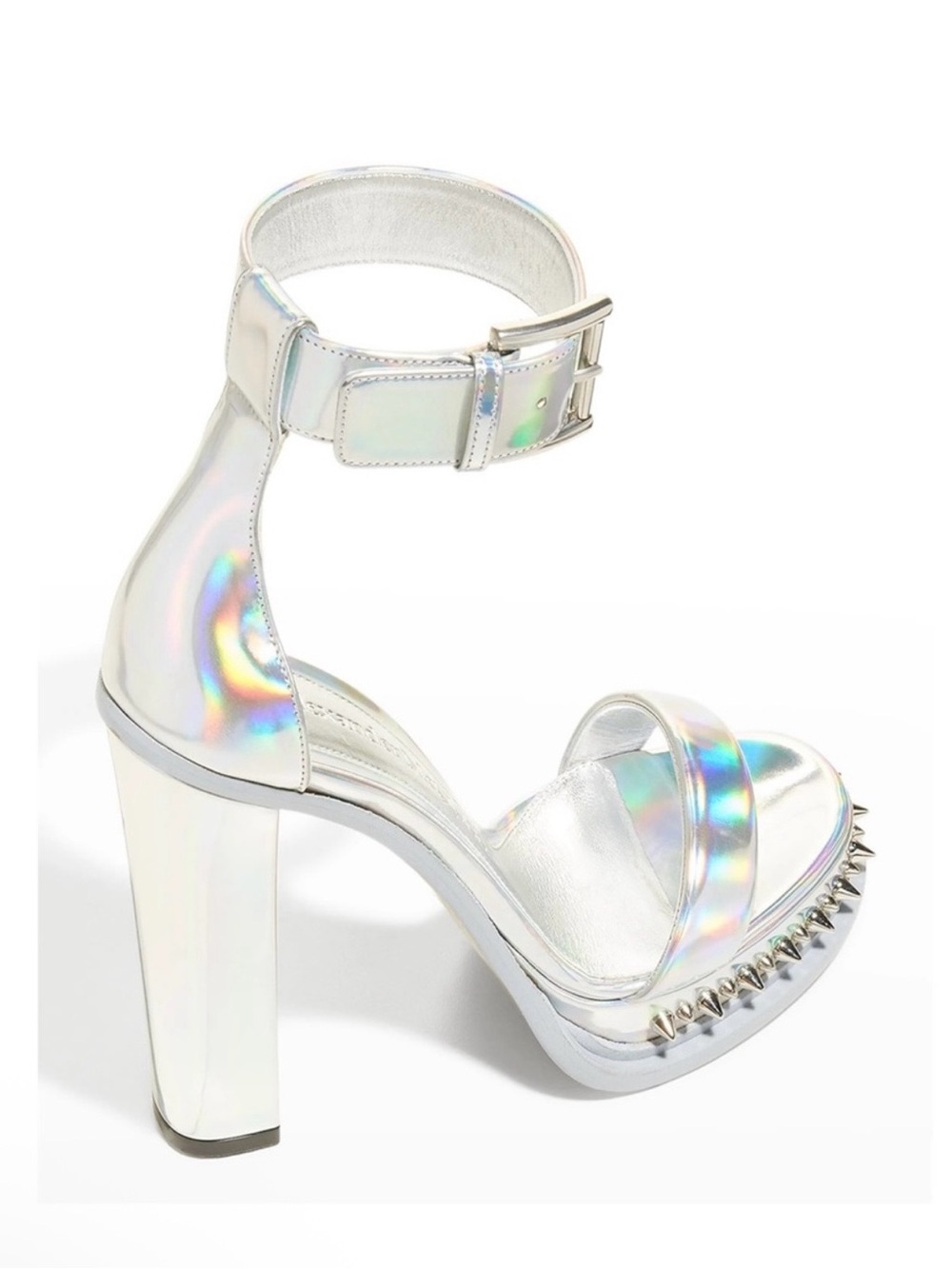 *NWBT*Alexander McQueen iridescent faux leather sandals SIZE: 6 1/2 - Picture 3 of 10